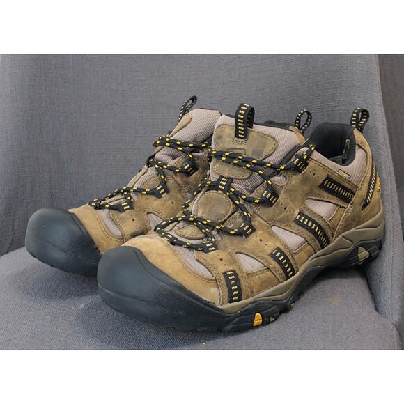 Keen men’s hiking shoes with rugged leather & mesh design sz 12 gorpcore trail - Picture 1 of 6